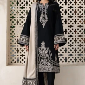 3 Pcs Women's Unstitched Embroidered Suit